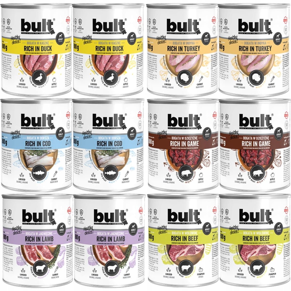 Bult Mix Smaken - Hondenvoer Nat - 12x800g - Graanvrij - Met Indycze Vlees