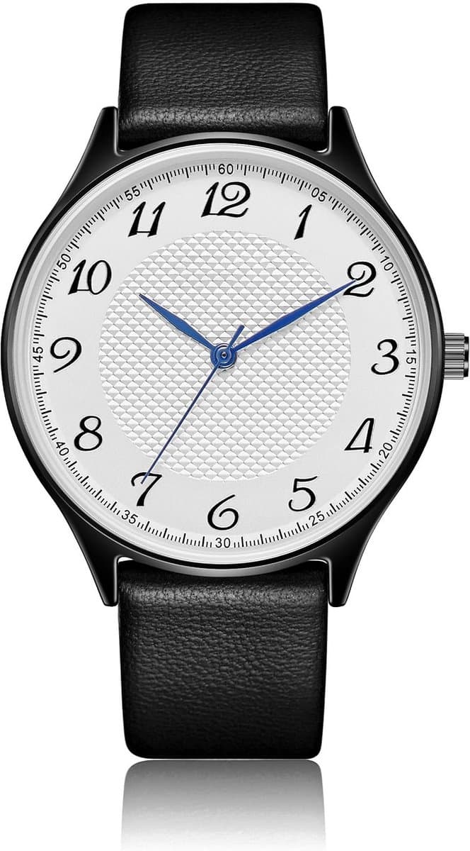 Dameshorloge Leren Band - Analooog horloge - Dagelijks gebruik - Waterdicht ontwerp - 22.5 cm - Zwart