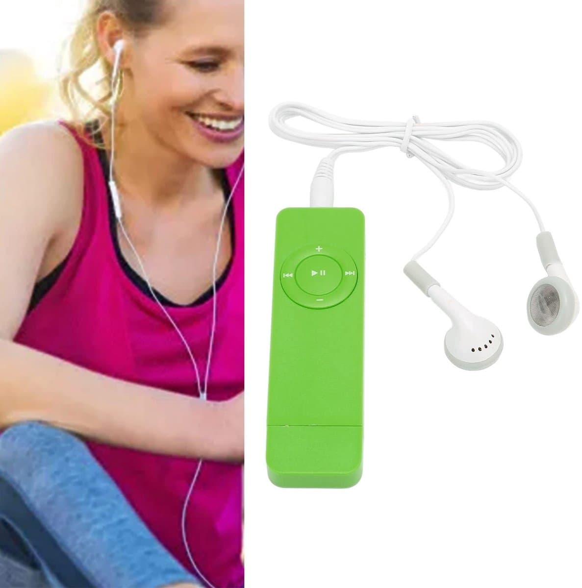Allecto - Draagbare MP3-speler - 64 GB - HD-geluid - Groen - Muziekspeler - Compact en lichtgewicht - Voor pc en laptop