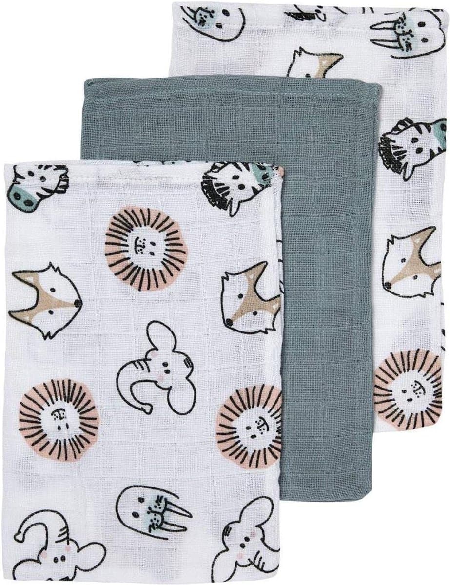 Hydrofiele Wasdoeken - Baby Doekjes - Baby Verzorging - Ademend Katoen - 3 Stuks - Multicolor