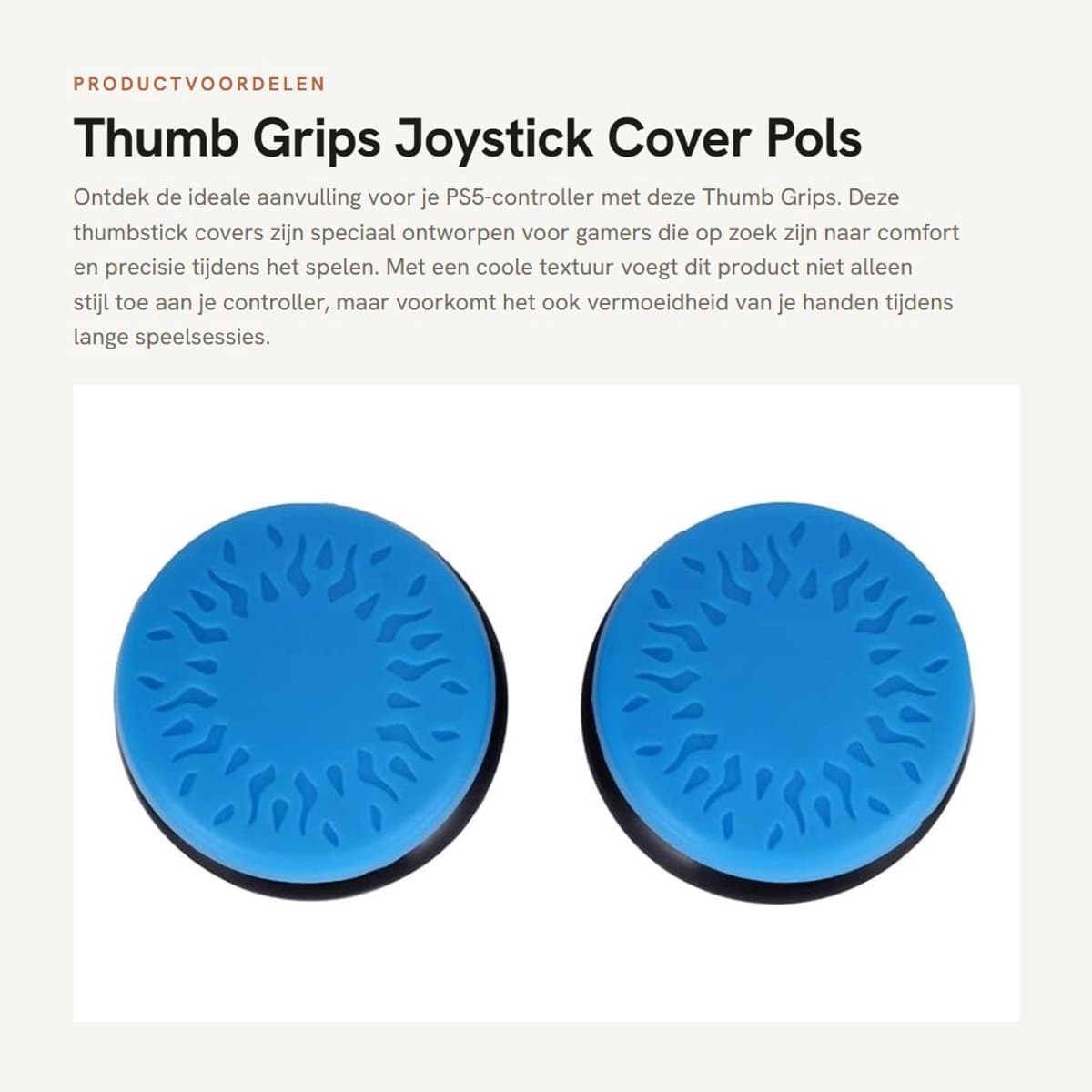Dailygoods- Thumb Grips - 2 Stuks - Zachte Siliconen Grip - PS5 Controller - Antislip - Schokbestendig - Comfortabele Bediening - Joystick Grips
