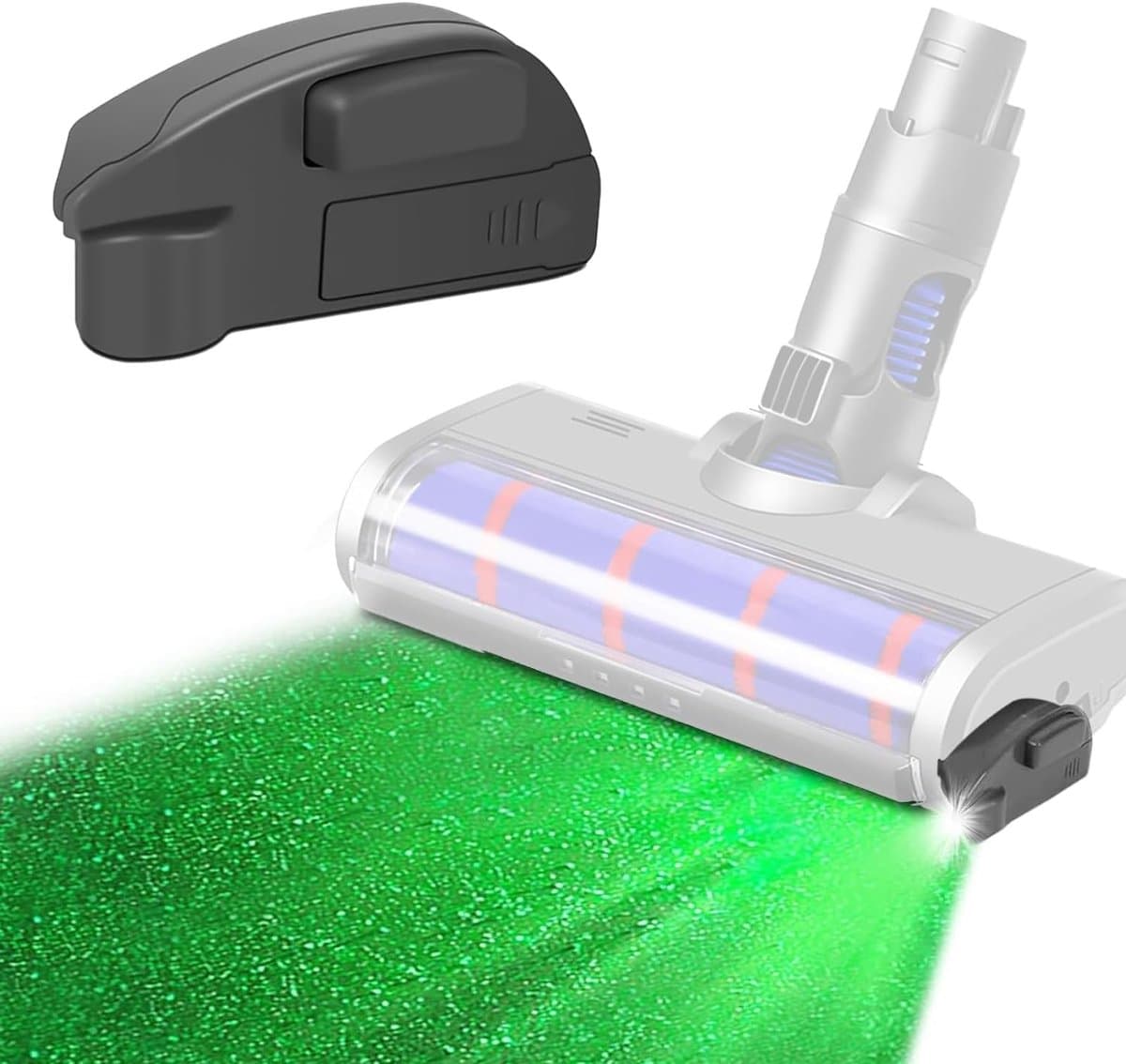 MTTProducts - Stofindicator LED Lamp - Ideaal voor Huisdierenhaar - Ontdek Verborgen Stof - Groen Licht - Upgrade voor Stofzuiger - Geschikt voor Huisd...