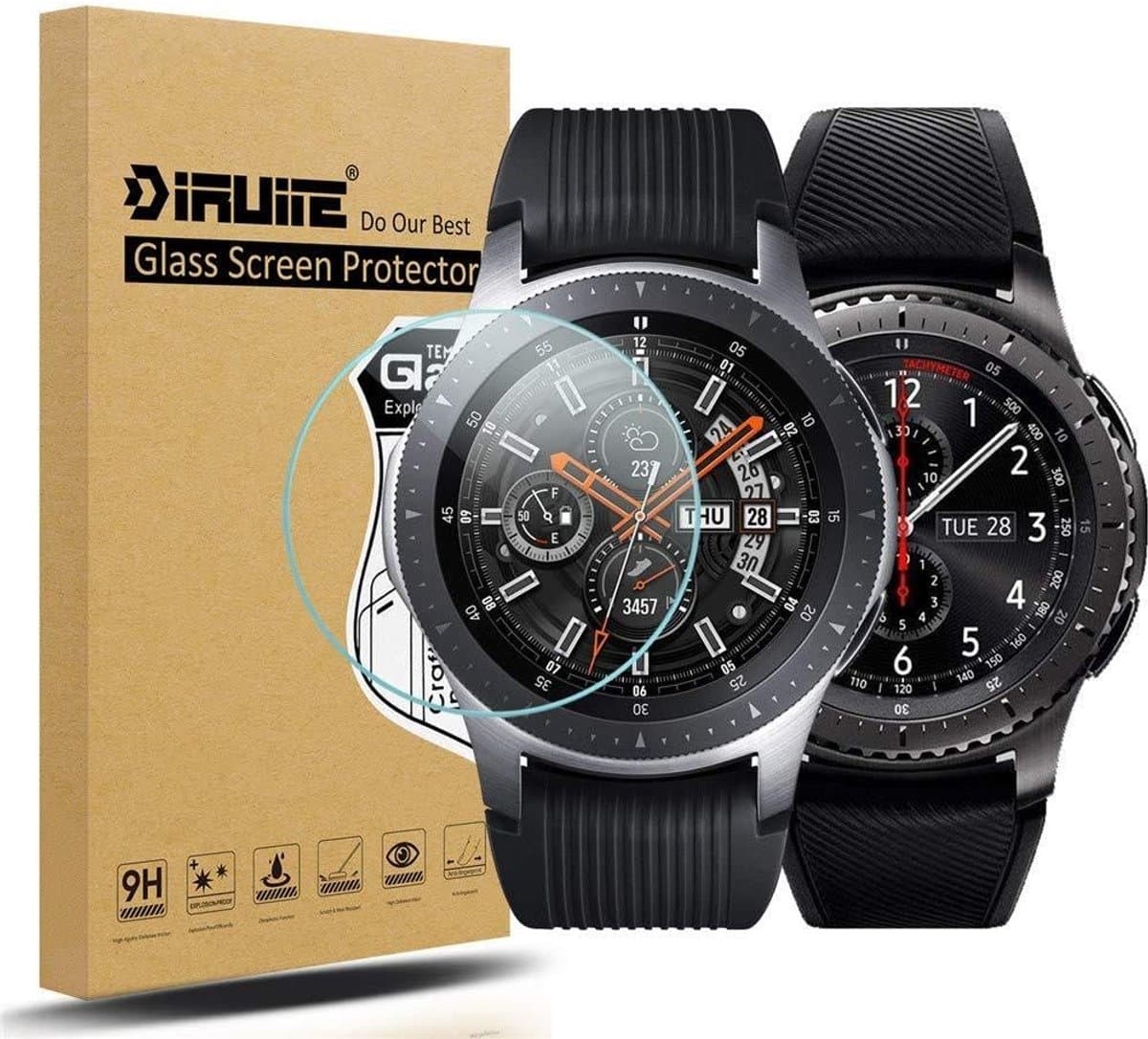 Dailygoody - Tempered Glass - 9H Hardheid - Bescherming - 46mm - Schermbeschermer - Hoge helderheid - Geschikt voor Samsung Galaxy Watch 46mm en Gear