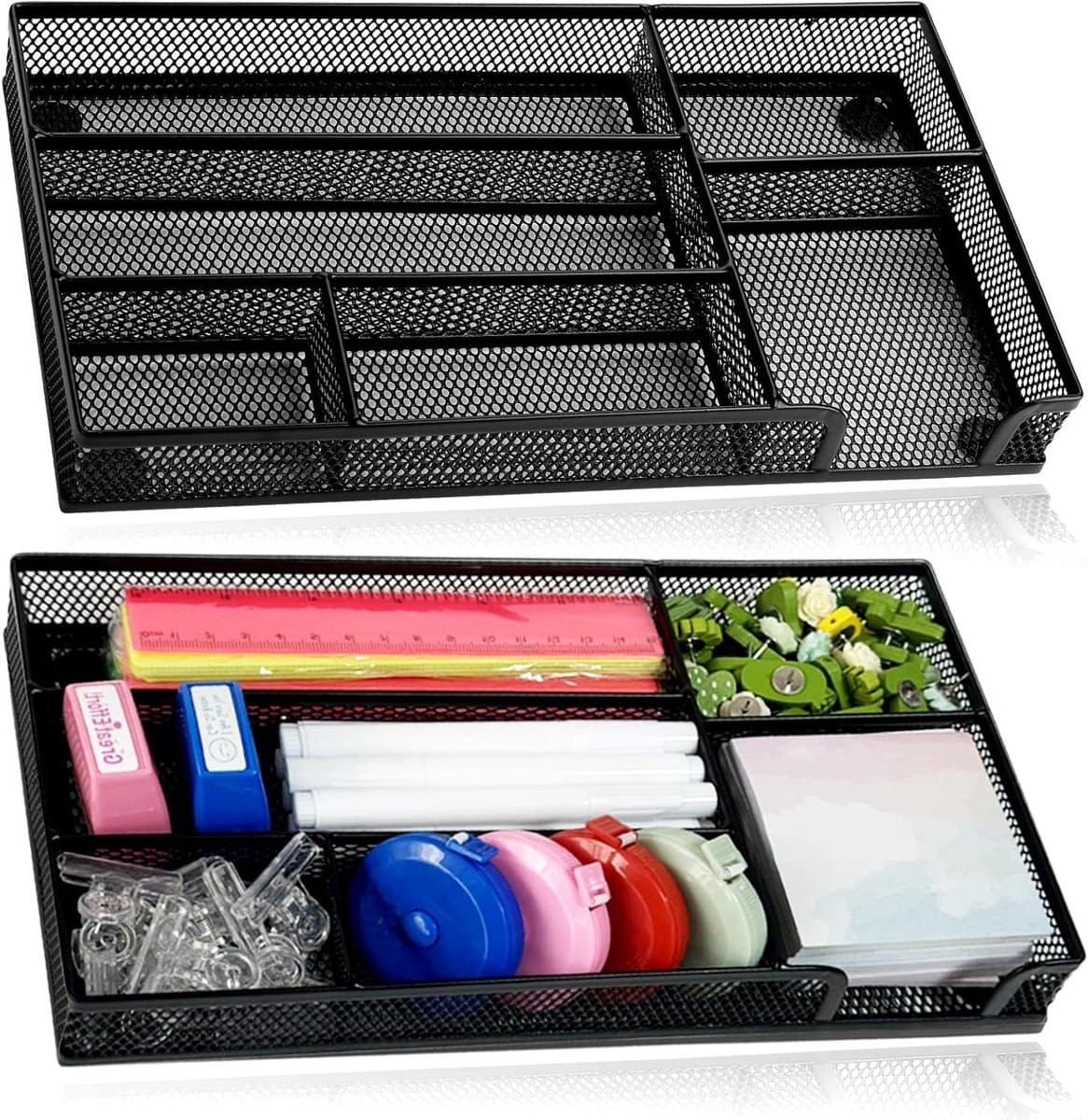Lade Organizer - Bureau Organizer - Bureau Opruimen - Metalen Mesh - 277 x 155 cm - Zwart