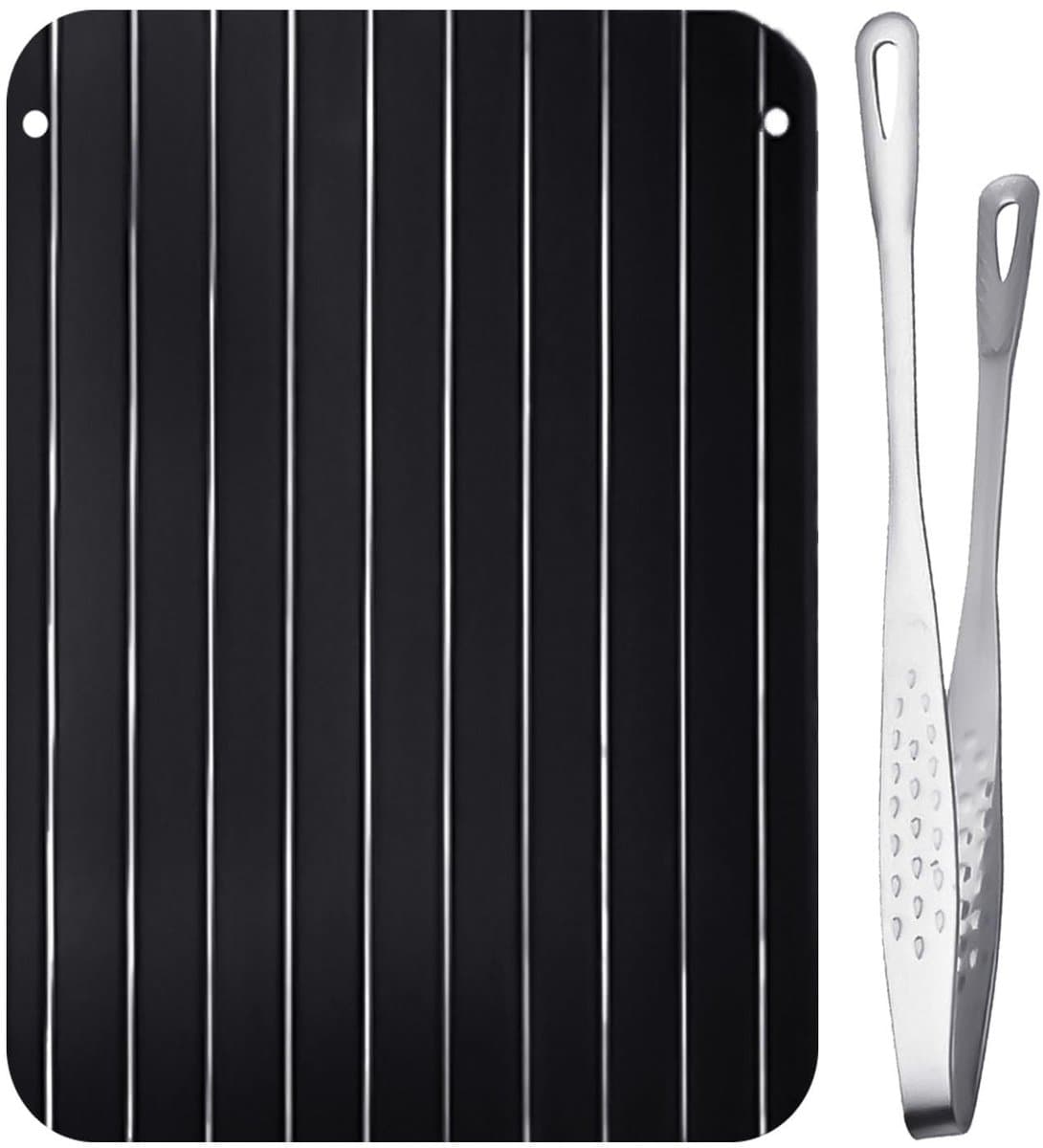 NTH products- Ontdooilade Snel - Aluminium - Barbecuetang - 23 x 16,5 cm - 1 stuk - Gezond en milieuvriendelijk - Ontdooitablet