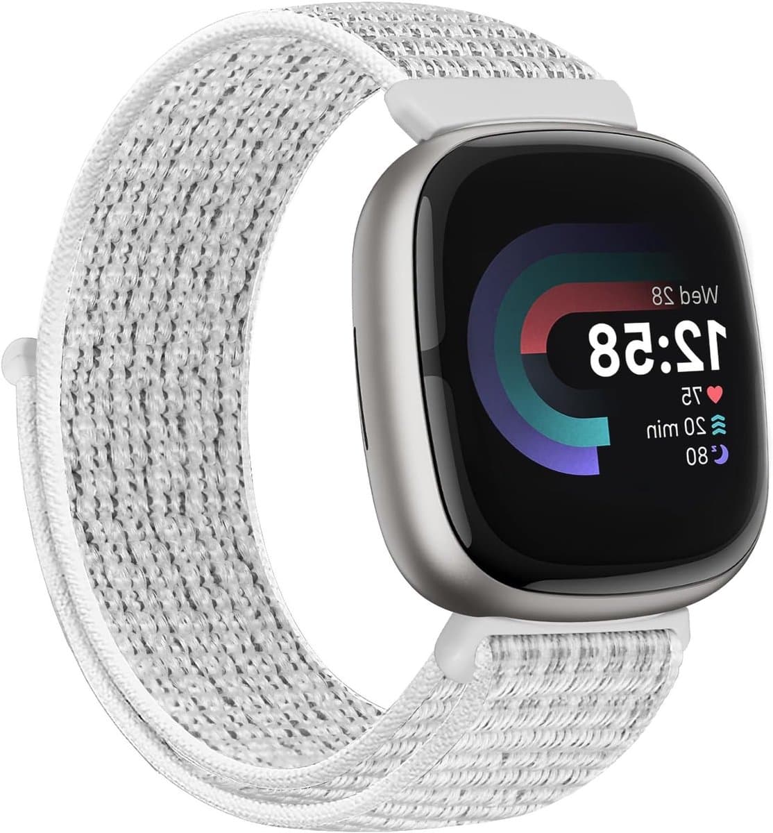 Nylon Sportband voor Fitbit Versa 4, Sense 2, Versa 3 - Ademend, Verstelbaar en Comfortabel voor Dames en Heren