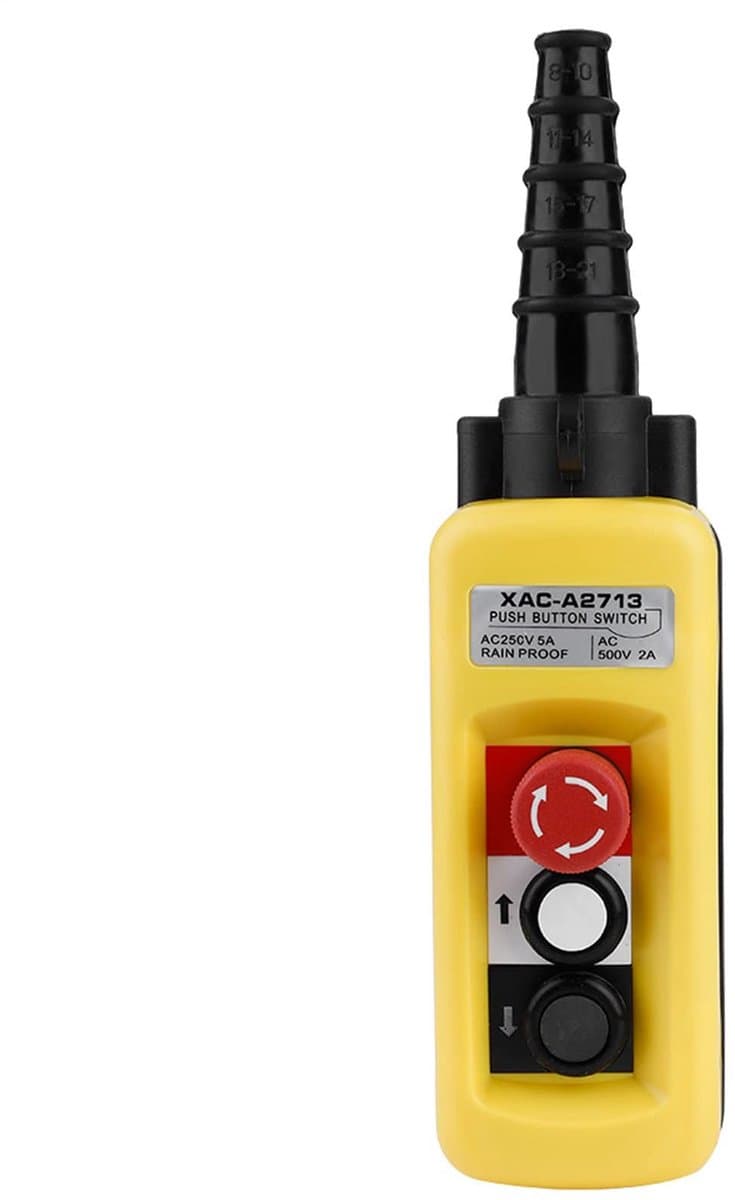 OmGoods - Dailygoody - Hoist Controller - Takelbediening - Duurzaam ABS-kunststof - Noodstop - Veilig in gebruik - Geschikt voor kraanbediening - 31.5x7.6 cm