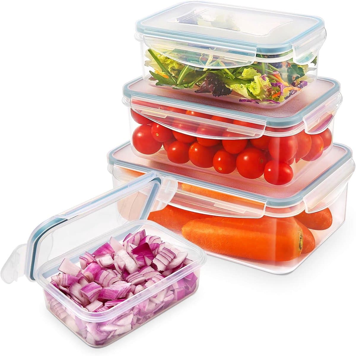 YASHE vershoudbakjes set 4-delig - lekvrij BPA-vrij kunststof - stapelbaar