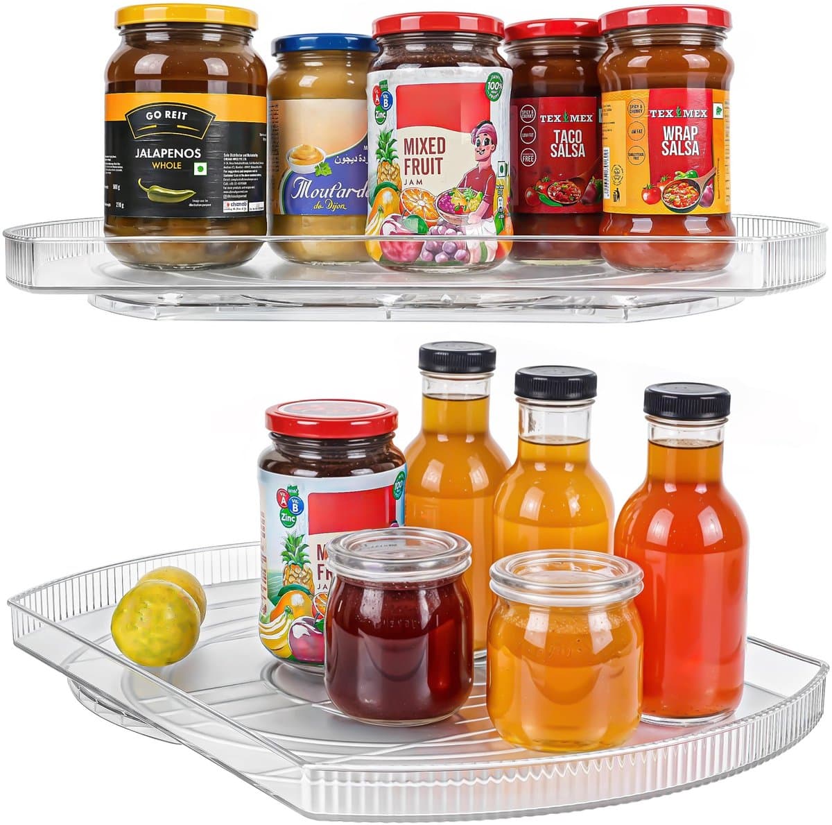 Dailygoods- Draaitafel Organisator - Rechthoekige Draaischijf - Koelkast Organizer - 42 x 28 x 3,5 cm - Optimaliseert Toegang - Vermijdt Rommel - Koelkastorganizer