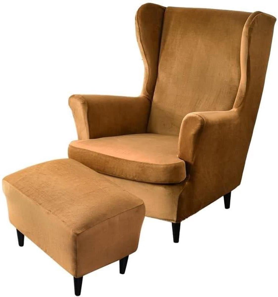 Stoelhoes met Ottomaan - Fauteuilbeschermer - Meubels Vernieuwen - Rekbare Jacquardstof - 2-Delig - Cachi