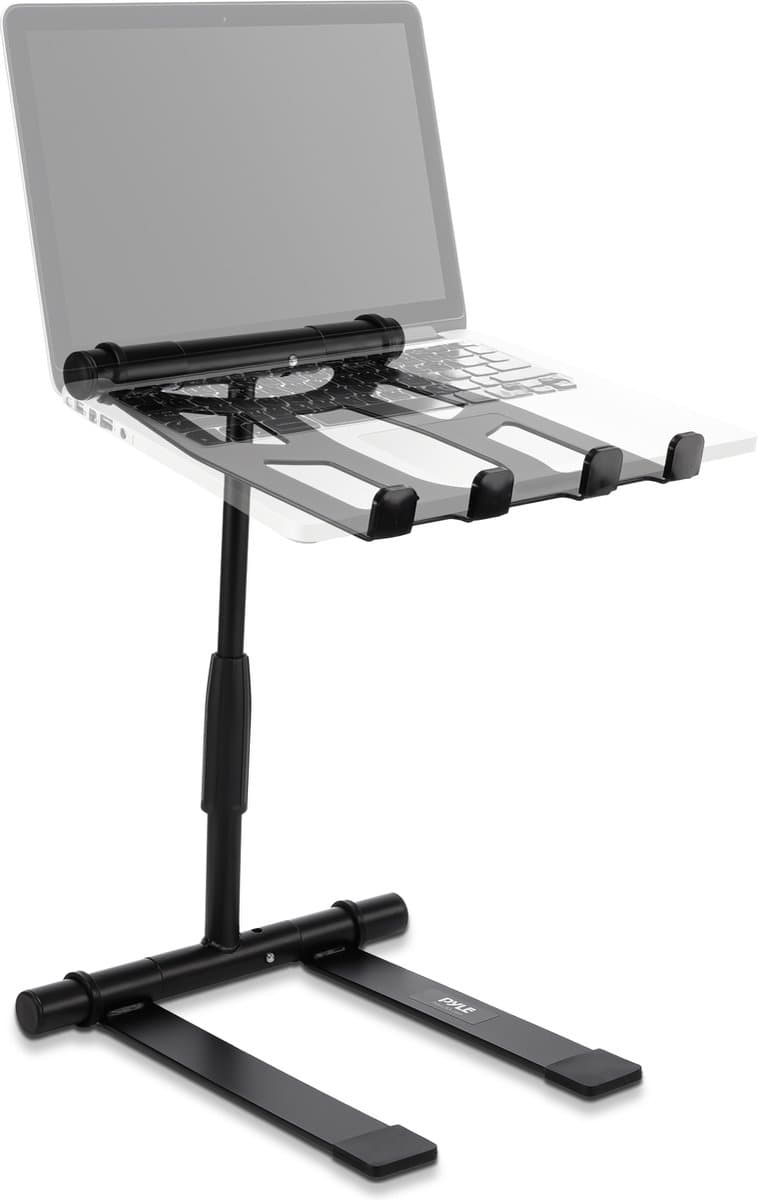 Pyle Laptopstandaard - Opvouwbare Laptop Stand - DraaGBare Laptophouder met Verstelabare Hoogte - Vierpunts Antislipblad voor iPad, Tablet, DJ Mixer