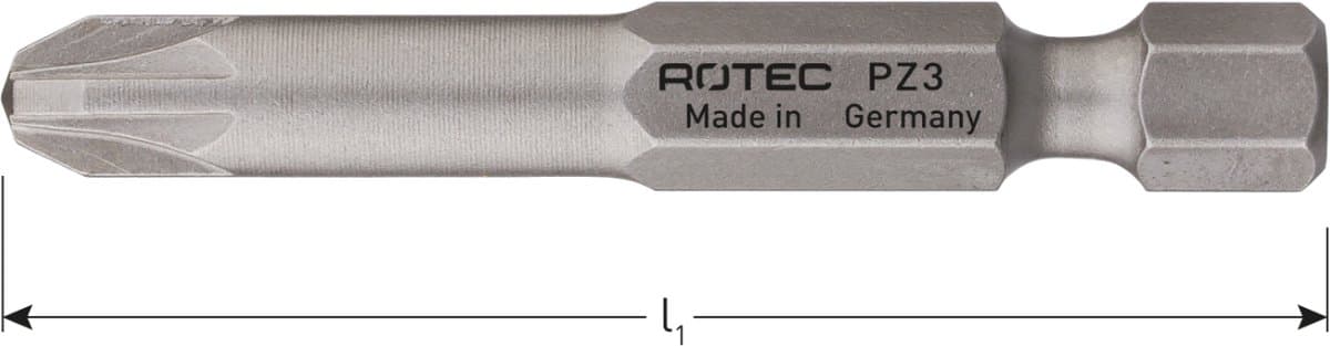 Rotec PRO Krachtbit PZ 2, L=50, E6.3, BASIC (vpe 10)