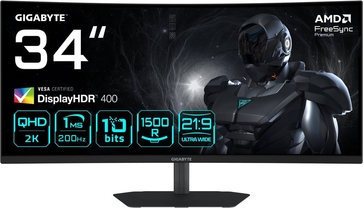 Monitor Gigabyte G34WQC2 EK UltraWide Quad HD 34"