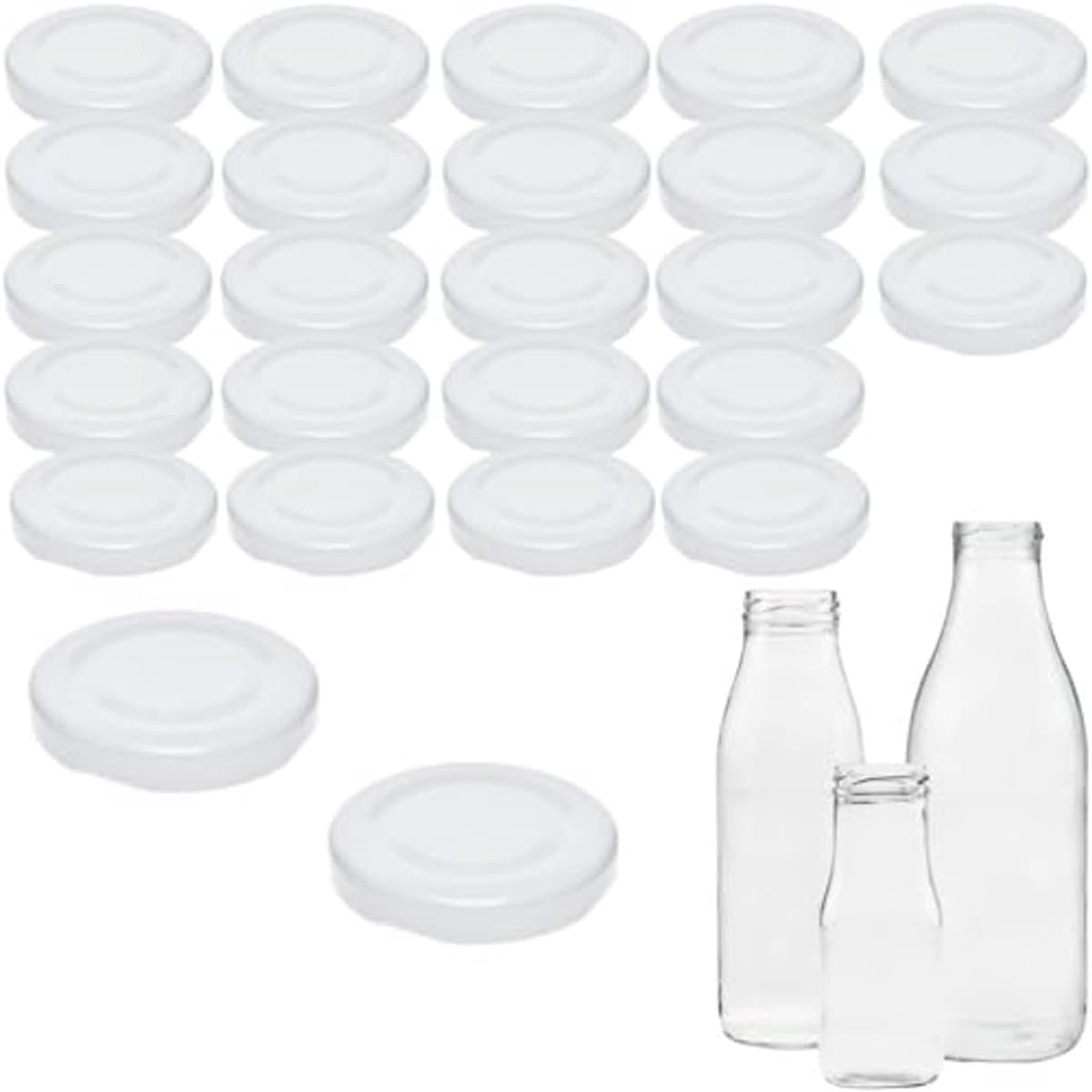 25 reserve deksels voor glazen flessen - 5 cm twist-off schroefdoppen
