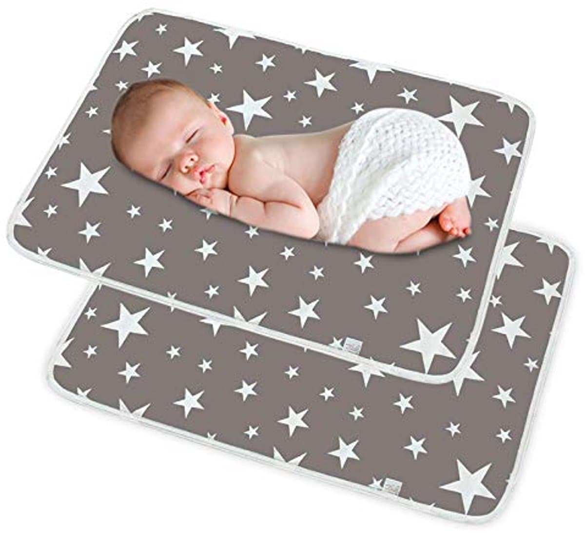 Waterdichte Babyverschoningsmat 2 Stuks - Draagbare Luier Mat 19,6 x 27,5 Inch - Comfortabel en Multifunctioneel