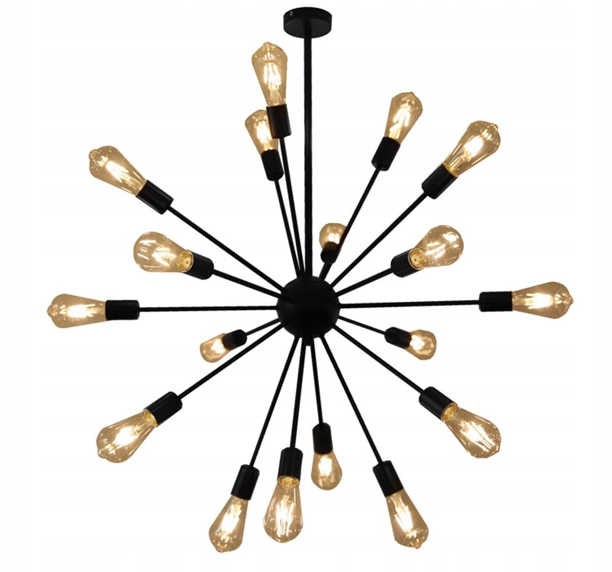 Zwarte Loft Hanglamp 18 Armen - Stijlvolle Plafondlamp