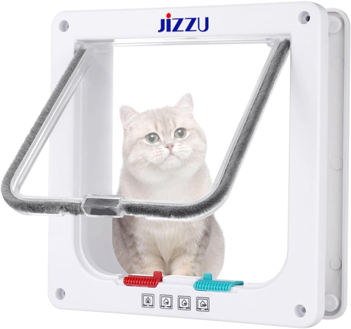 Kattendeur met 4-wegslot - Veiligheidsdeurtje voor Katten - Weerbestendig en Eenvoudige Installatie - Geschikt voor Binnen- en Buitentoepassingen - Medium