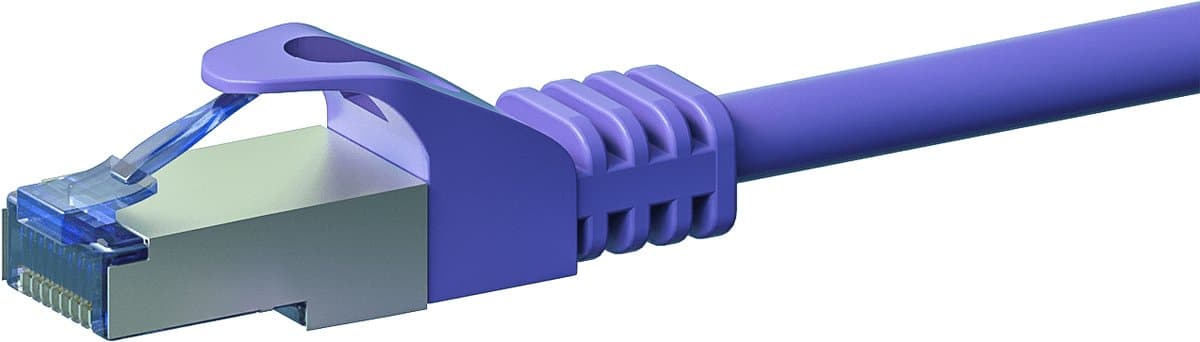Danicom CAT6a S/FTP (PIMF) patchkabel - 0,25 meter paars - netwerkkabel - internetkabel - UTP kabel - RJ45 - 10000 mbit/s