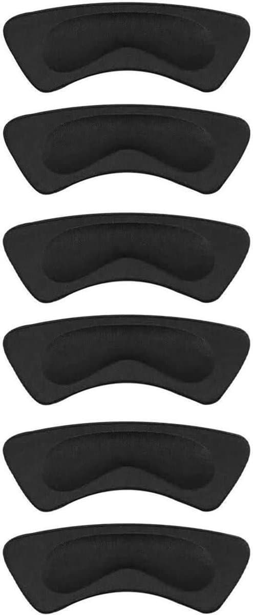 EGoods - Zelfklevende antislip hielkussens voor brede schoenen, 6 stuks in het zwart