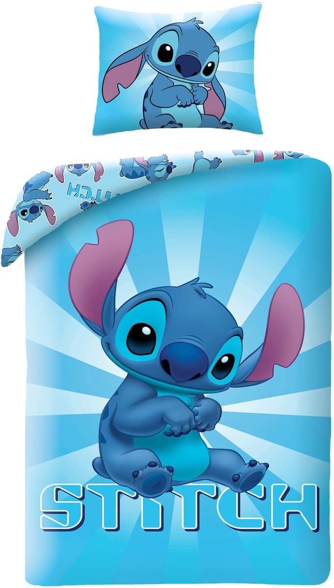 Stitch dekbedovertrek Blauw 140 x 200 cm - 70 x 90 cm - katoen