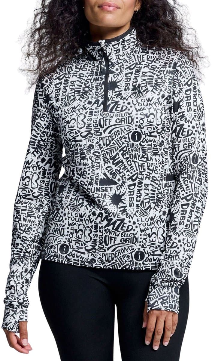 Poederbaas Skipully Dames - Cabin Life - Wit / Zwart - Maat XS