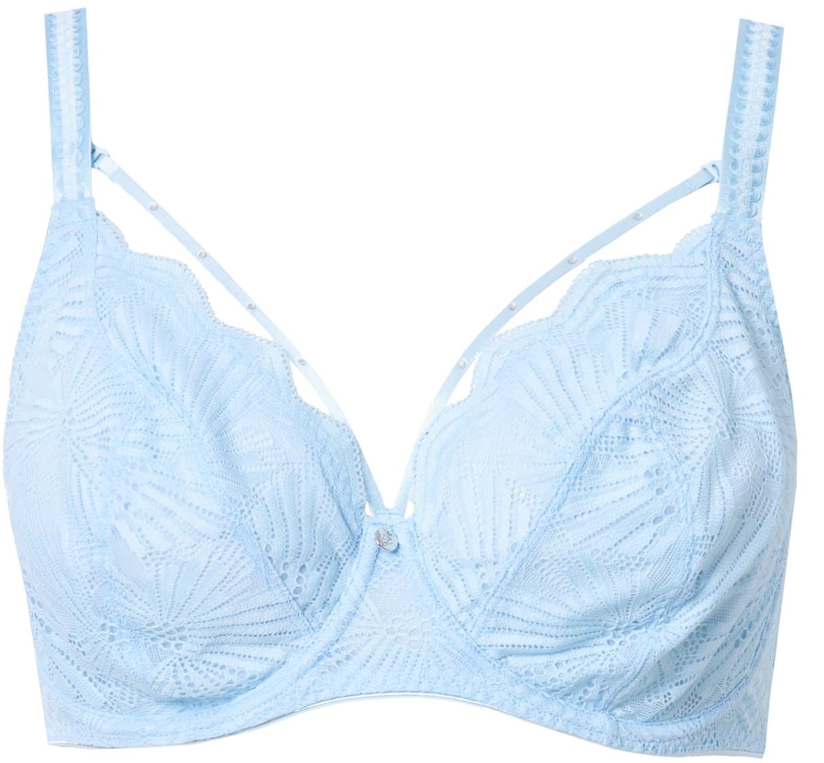TruYou - Dames - Beugelbeha afneembare sierbandjes zachte cups kant - Zacht lichtblauw - Maat 115F