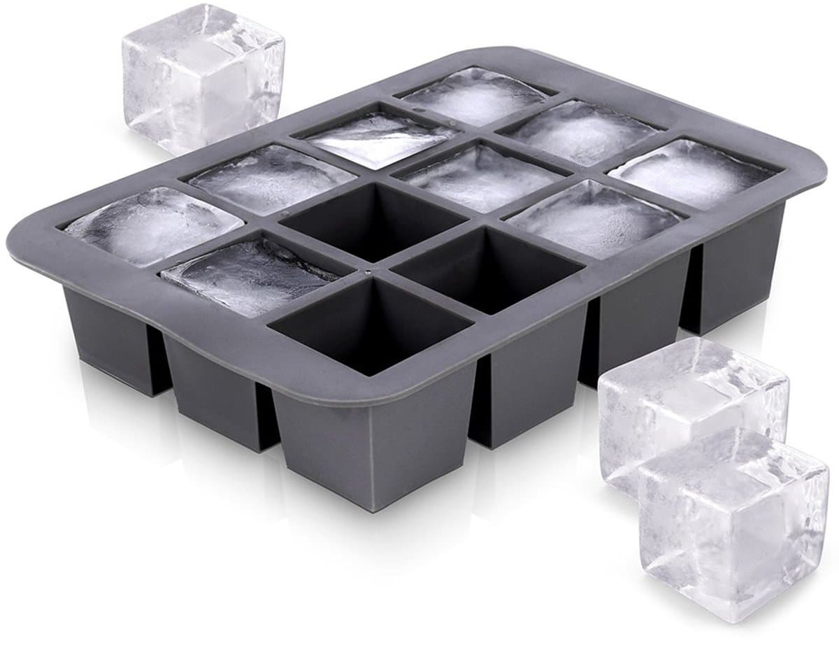 Excellent Huishoudelijke IJsblokjesvorm - Silicoon, Zwart, 12 stuks