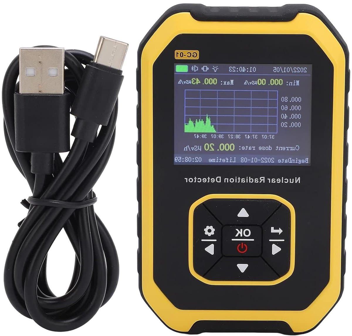 Stralingsmeter voor Real-time Monitoring van Radioactieve Straling - Draagbaar met Geigerteller β γ X-stralen - Digitaal Detectiemeter voor Marmeren Tegels.