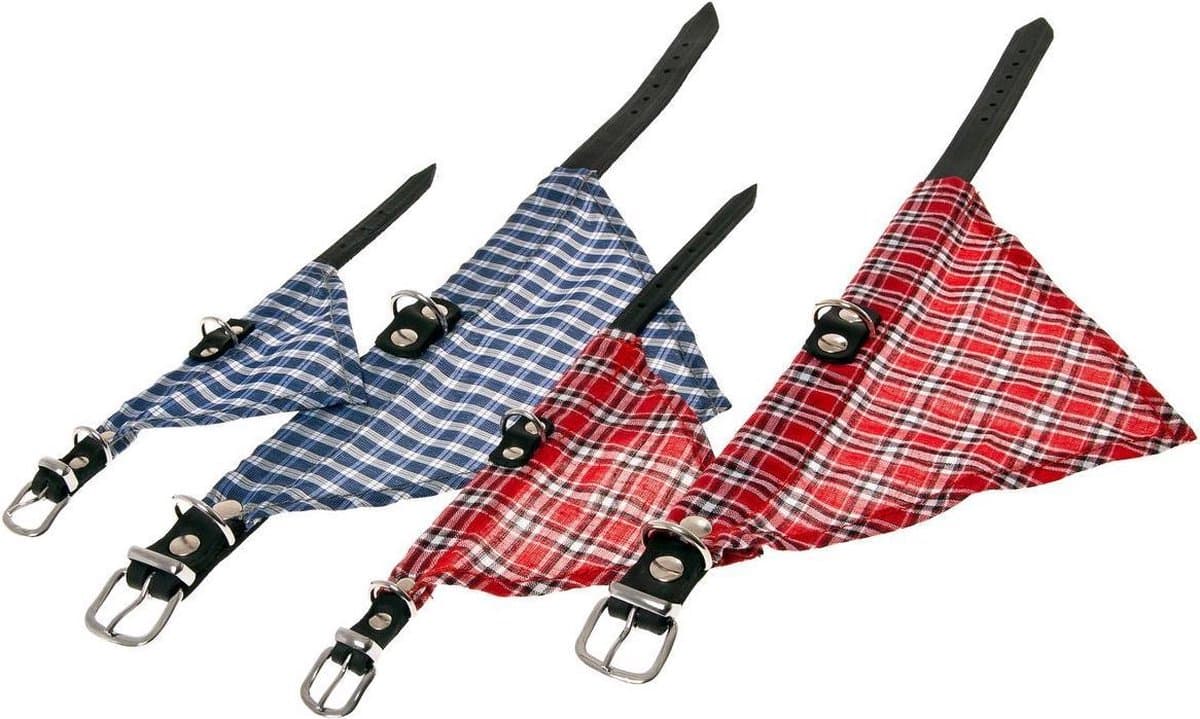 Collar rondo 42cm 16mm black,scarf blue verst/adj 30-37,5cm
