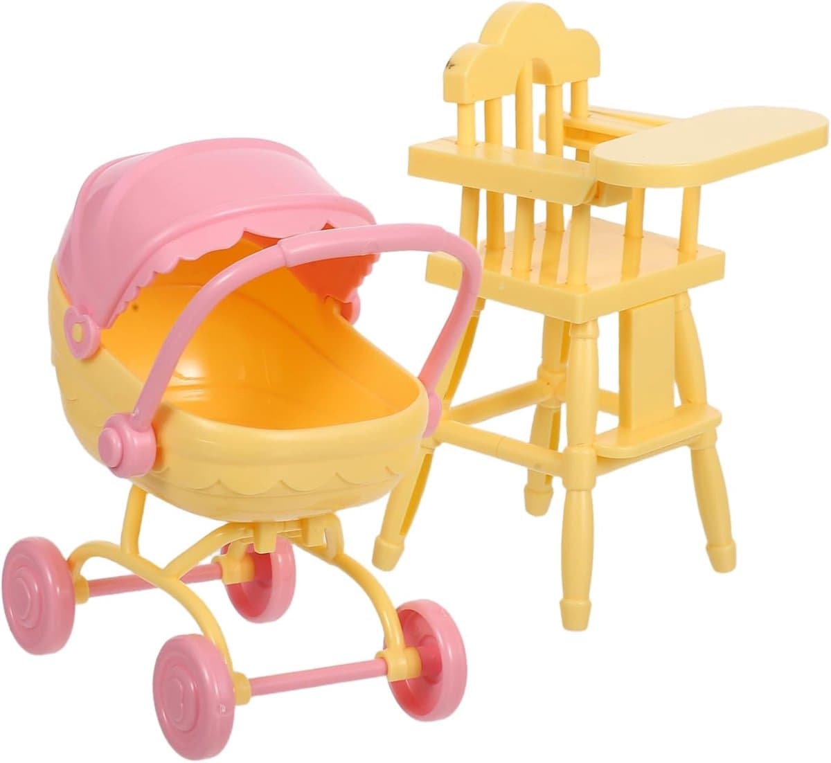 Poppenhuis Meubels - Miniatuur Set - Rollenspel Spelen - Compact Ontwerp - 9.5 x 5.5 x 5.2 cm - Geel