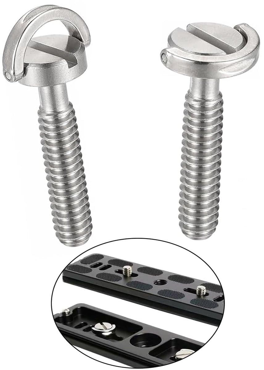 Camera Statief Schroef - Bevestigingsschroef D-ring - Montage Camera Statief - Roestvrij Staal - 1/4 Inch - Zilver