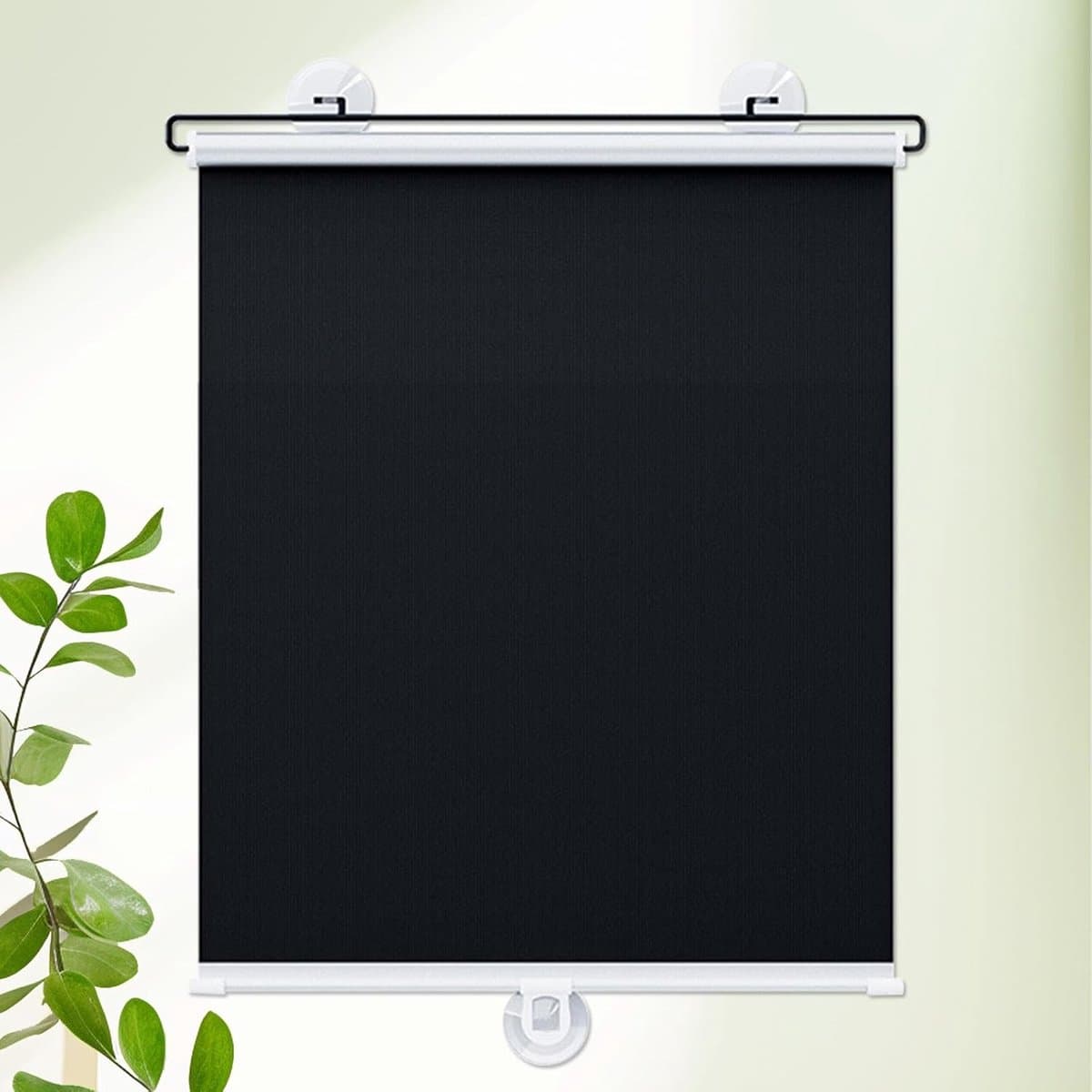 Verduisterend Rolgordijn - Zonwering Raamdecoratie - Privacy Creëren - Zonder Boren Zuignap - 50 x 180 cm - Zwart
