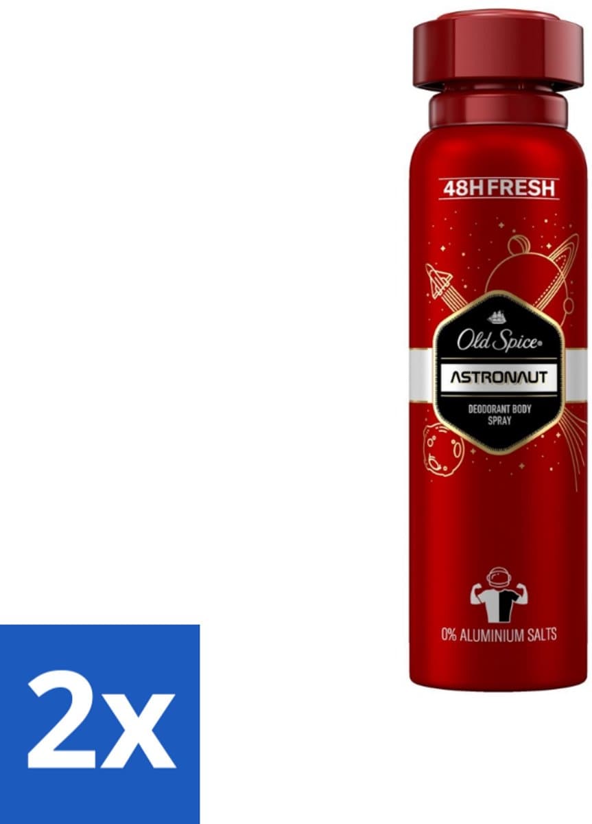 2 x Old Spice – Deospray – Astronaut – 150 ml - Astronaut Deodorant - Aluminiumvrije Deodorant - Frisse Geur - Mannelijke Geur - Deodorant Spray