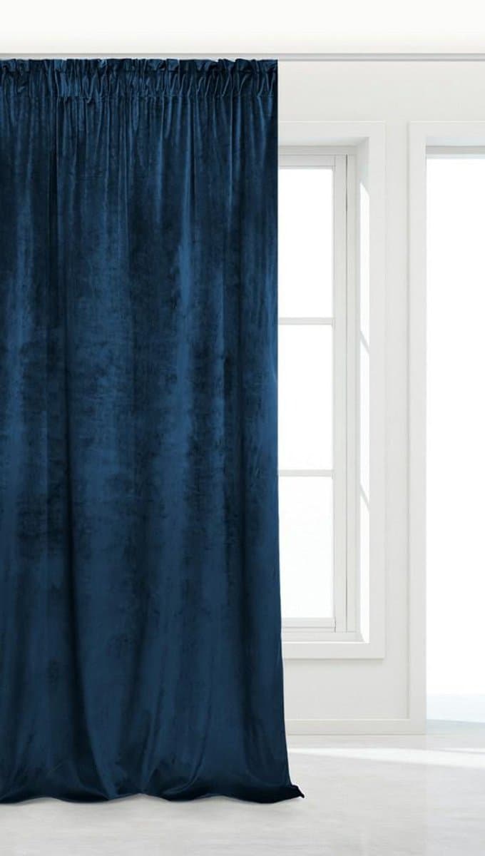 Spod Igły i Nitki Serie - Velours Gordijn - 140x270cm - Blauw - Halverwege Verduisterend