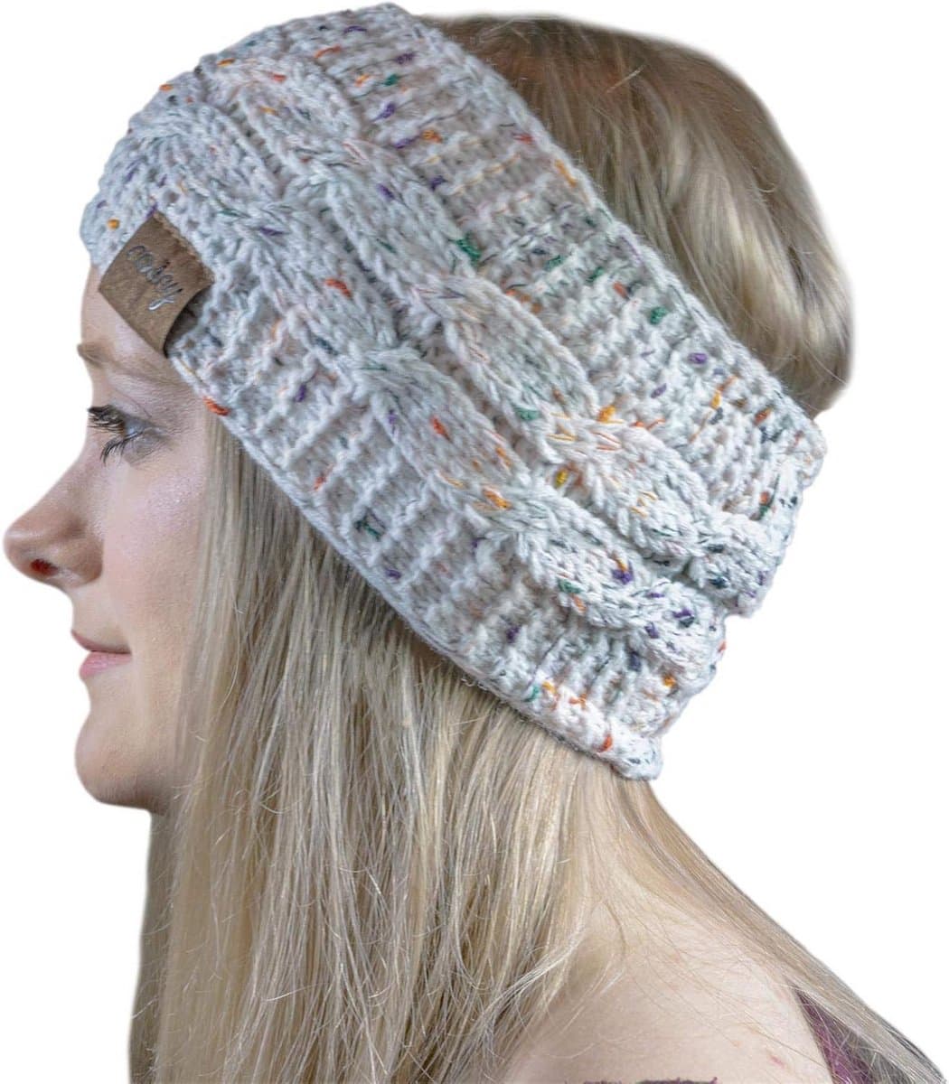Zachte Gebreide Hoofdband met Fleece Voering voor Winter en Herfst