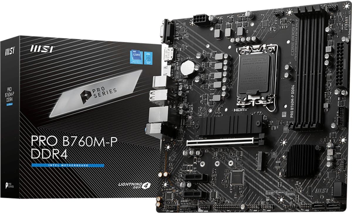 MSI Pro b760m-p ddr4 moederbord Intel b760 lga 1700 micro atx