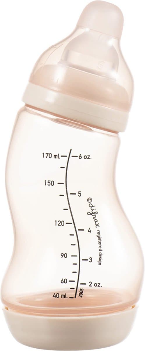 Difrax Babyfles Natural - 170 ml - Lichtroze - 1 Stuk - S-fles - Anti Koliek