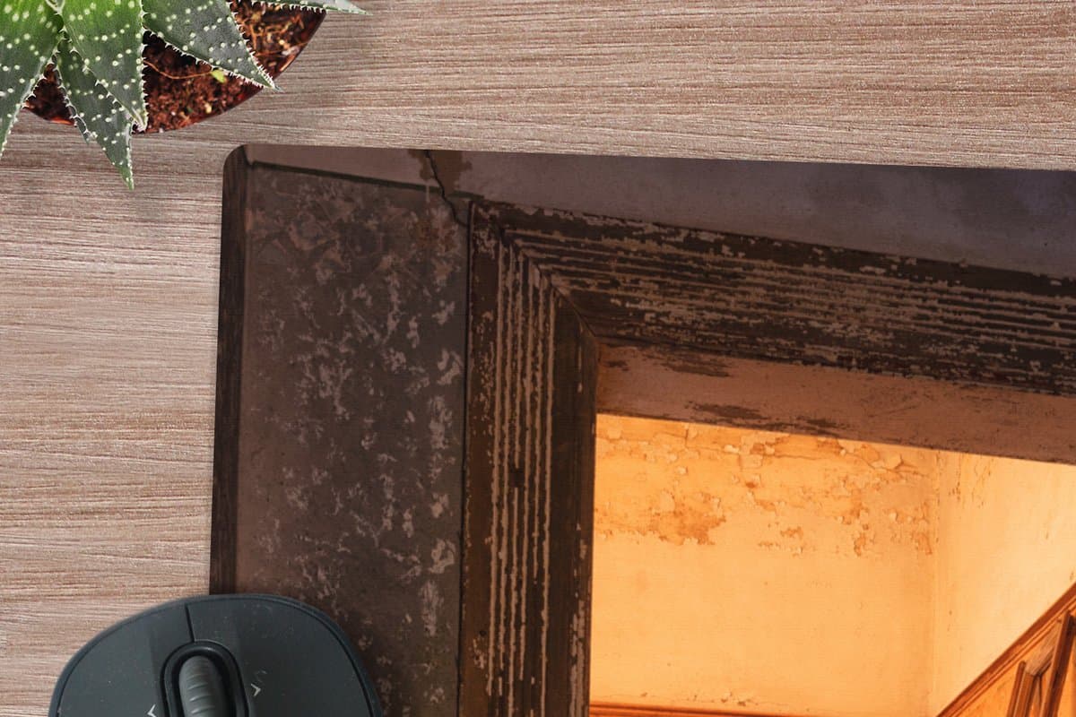 Muismat XXL 80x60 cm - Bureau onderlegger - Bureau mat Deur - Zand - Huis - Architectuur - Bureaumat - Gaming mousepad xl - Bureaulegger groot - Computer deskmat