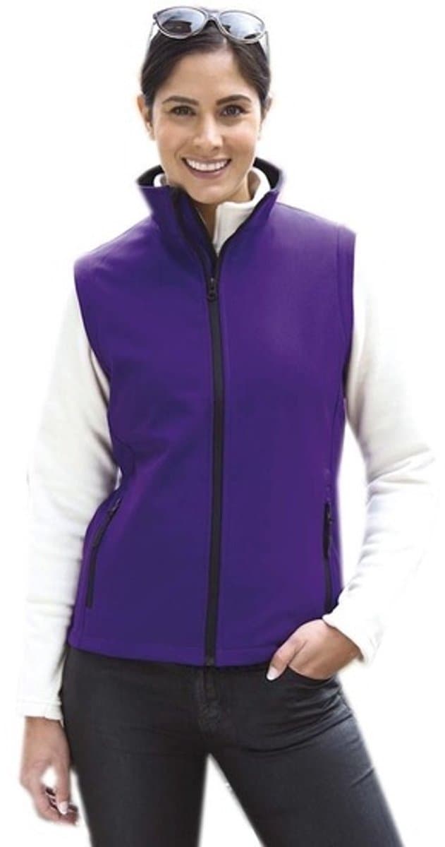 Softshell casual bodywarmer paars voor dames - Outdoorkleding wandelen/zeilen - Mouwloze vesten L