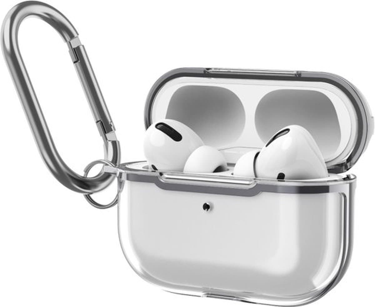AirPods hoesjes van By Qubix - AirPods Pro / AirPods Pro 2 hoesje - TPU - Split series - Transparant / Zwart Airpods Pro Case Hoesje voor Airpods pro