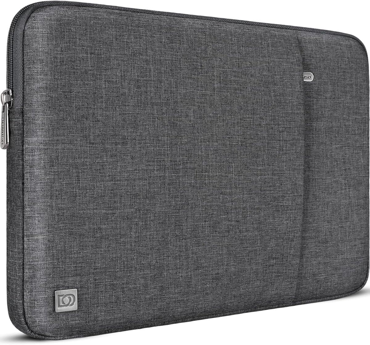 DOMISO Laptoptas, hoes voor MacBook Air 15 inch M5 (2026), M4, M3, M2,14-15 inch HP Dell ASUS Lenovo, laptophoes dames, notebook, sleeve, case, tas, beschermhoes, donkergrijs