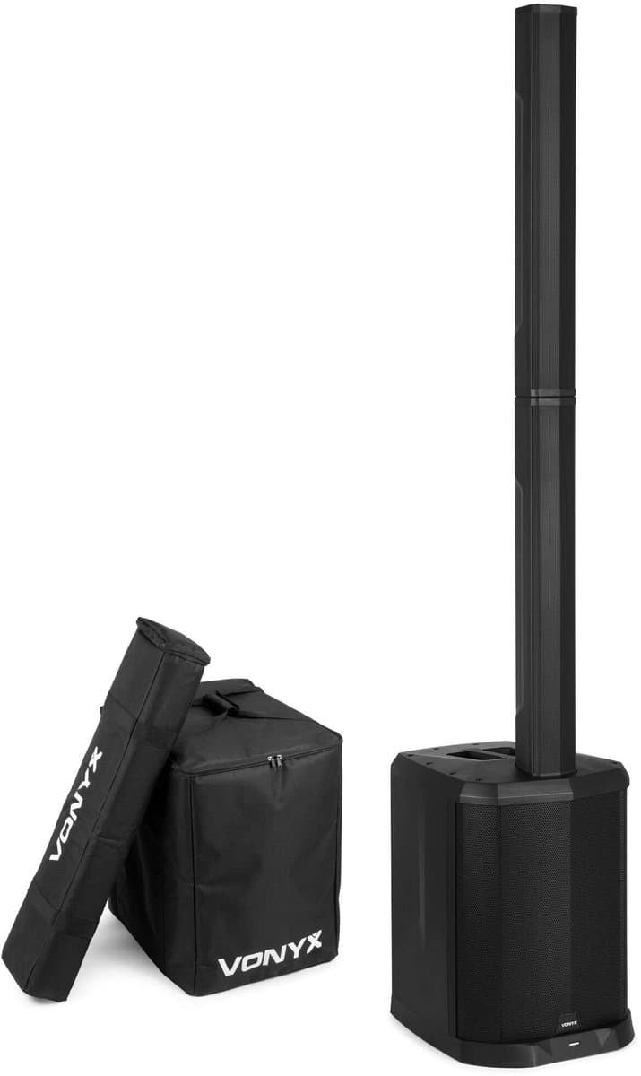 Vonyx VX822 actieve kolom luidspreker met beschermhoes - PA speaker met Bluetooth pairing - 1800W