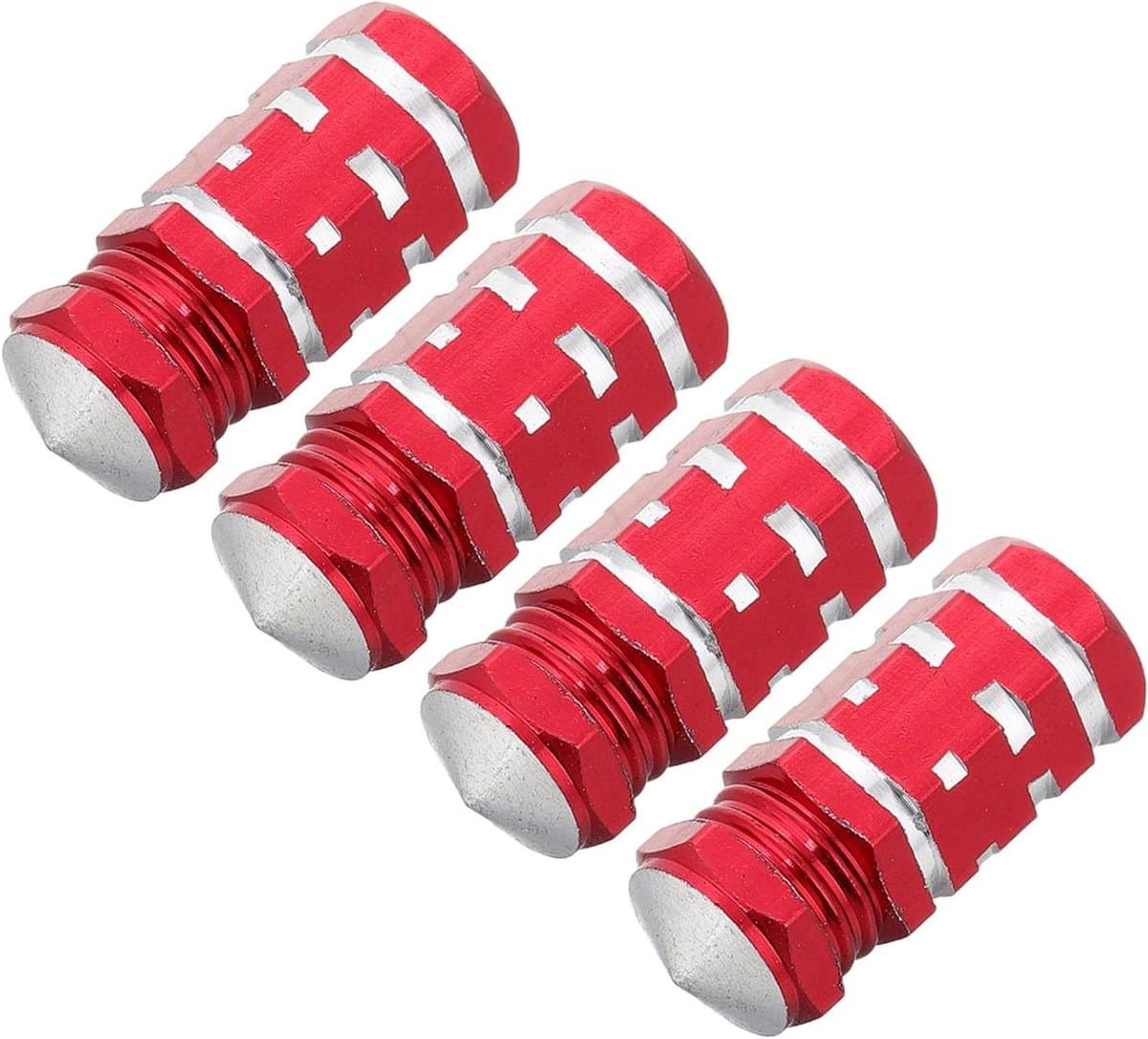 Ventieldoppen - Bandendoppen - Bandbescherming - Zeshoekig Ontwerp - 4 Stuks - Rood