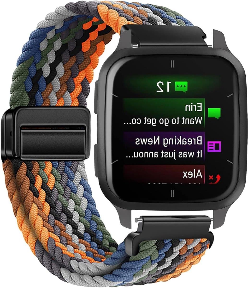Magnetische band - Nylon band - Smartwatch dragen - Snelle installatie - Verstelbaar - Zwart