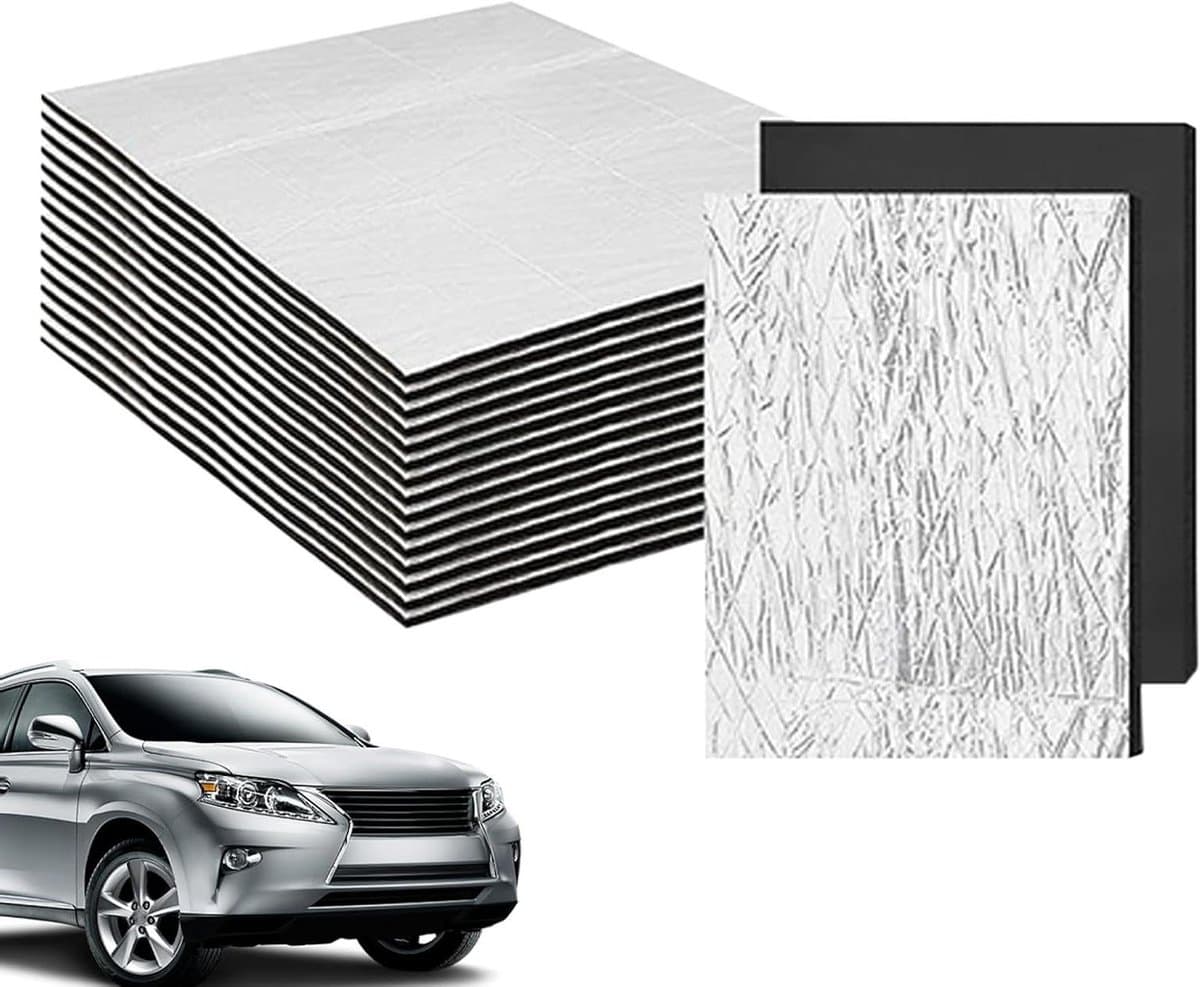 Geluidsisolatie Platen - Akoestische Platen - Auto Geluid Dempen - Hittebestendig Materiaal - 10 Stuks - Zilver
