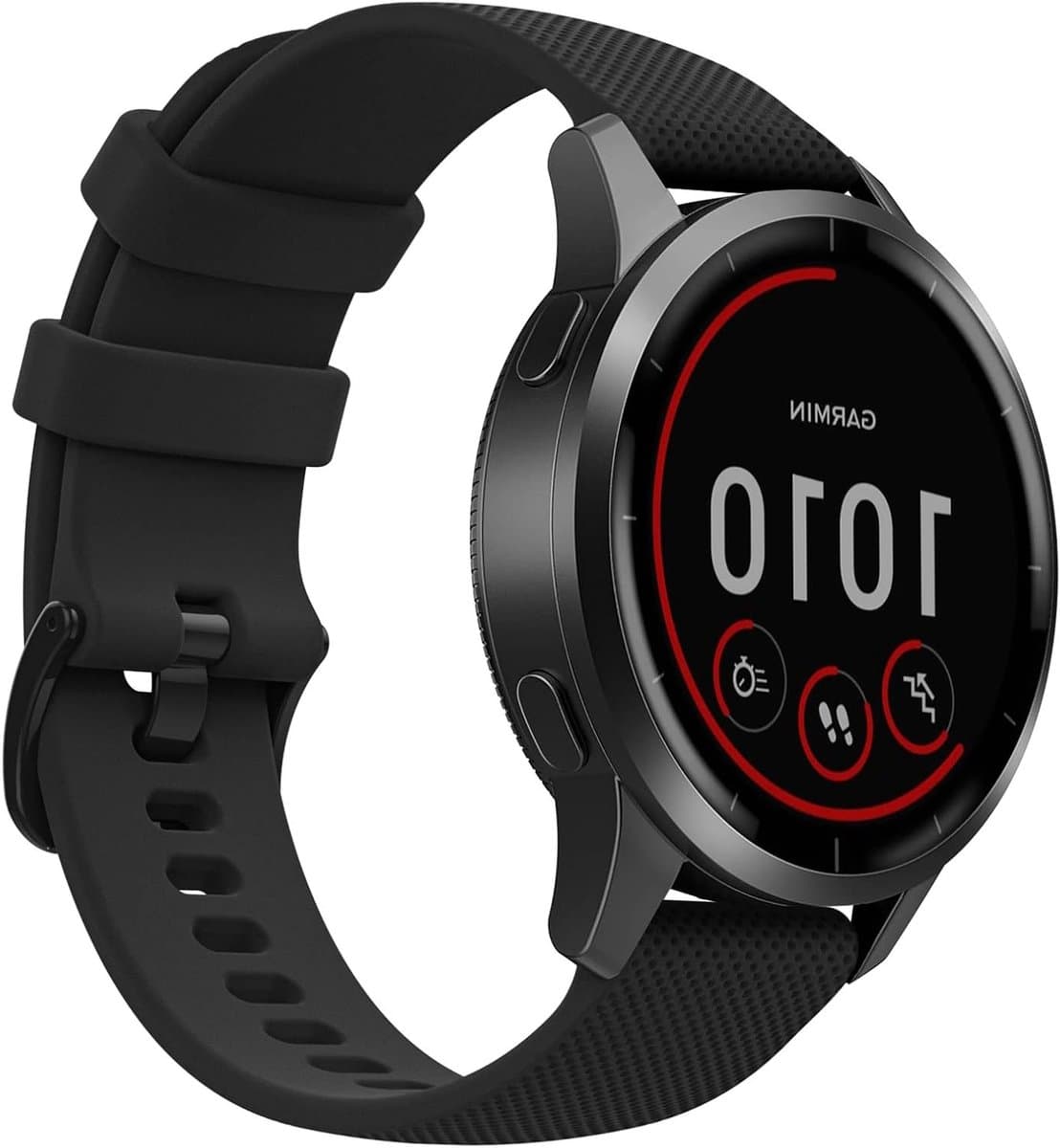 Zachte silicone vervangband voor Garmin Vivoactive 4, Forerunner 255, 745 en Venu 2 - 22mm sportband in zwart, ademend en duurzaam