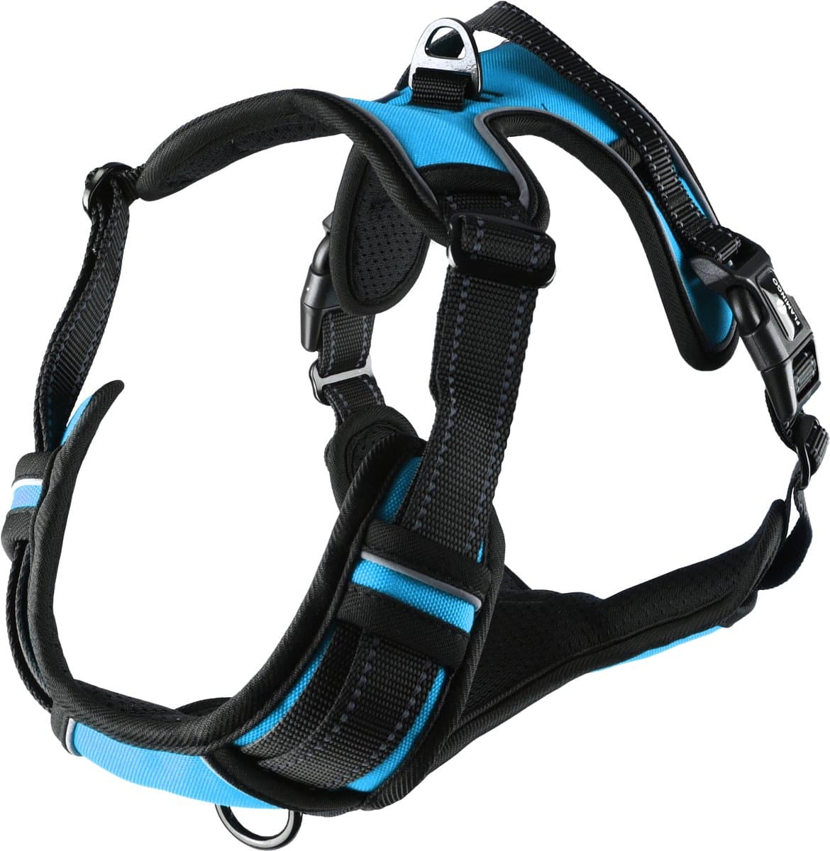 Harnas hond – honden tuigje – harnas hond anti trek – hondentuigjes – hondentuig anti trek – Flamingo Balou – blauw – maat L – A:40-62cm B:60-85cm