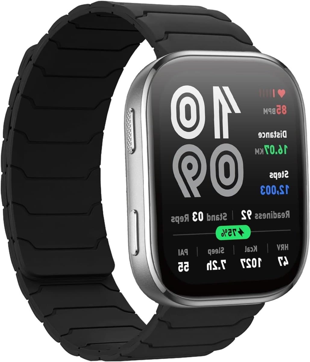 Zwarte Siliconen Vervangband voor Smartwatches - Geschikt voor 22 mm Modellen zoals T-Rex 3 Pro, Bip 5 en Cheetah Pro