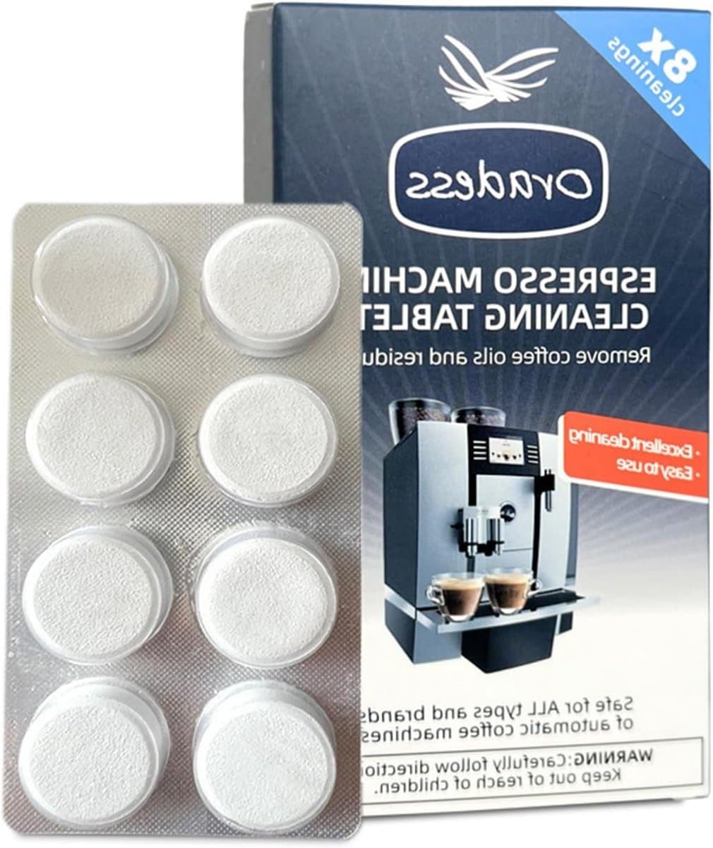 Reinigingstabletten voor koffiemachines (8 tabletten) - Verwijder koffieolie, ideaal voor automatische machines en onderhoud van apparaten