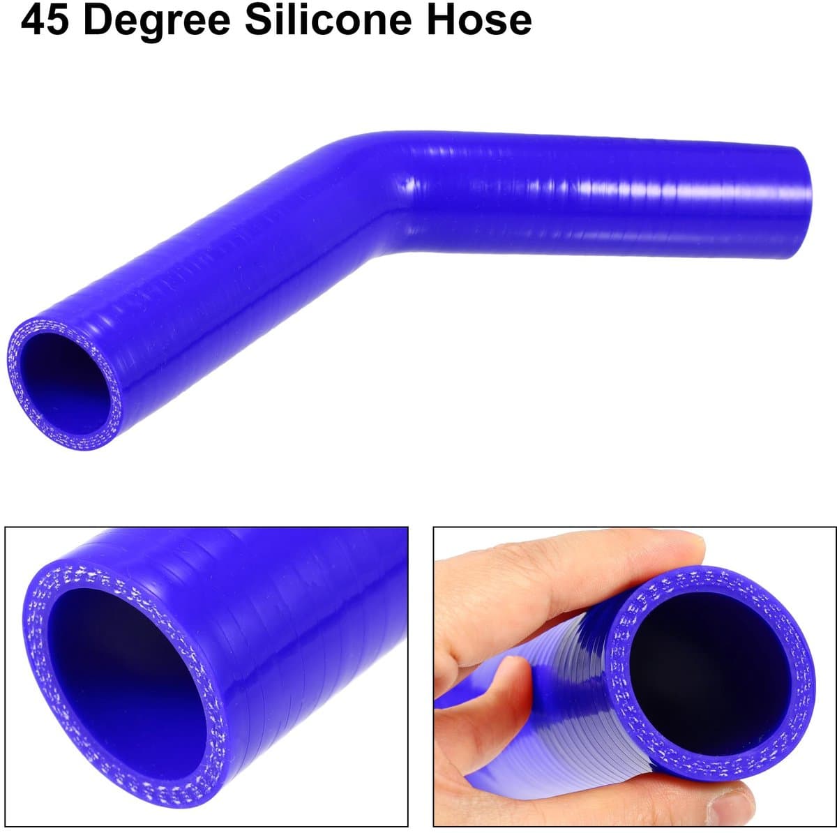 Dailygoods- Koppelstuk Universeel 32mm - Silicone Slang - 45 Graden Bocht - Blauw - Lange Levensduur - Verbeterde Stroming - Siliconenslang